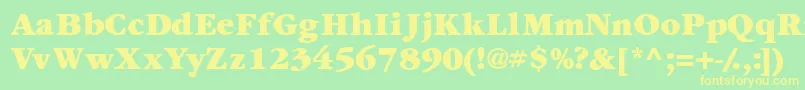 フォントGaramondexblackssk – 黄色の文字が緑の背景にあります