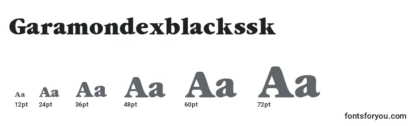 Размеры шрифта Garamondexblackssk