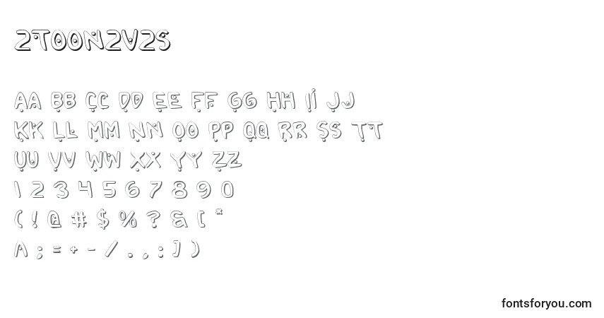 A fonte 2toon2v2s – alfabeto, números, caracteres especiais
