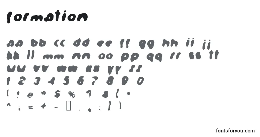 Fuente Formation - alfabeto, números, caracteres especiales