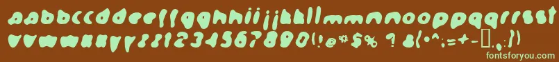 フォントFormation – 緑色の文字が茶色の背景にあります。