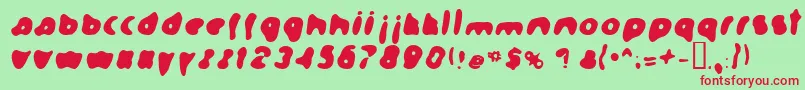 フォントFormation – 赤い文字の緑の背景