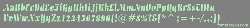 フォントAllegroBt – 灰色の背景に緑のフォント