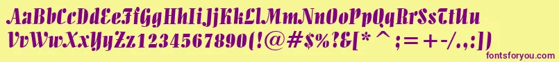 AllegroBt Font – Purple Fonts on Yellow Background