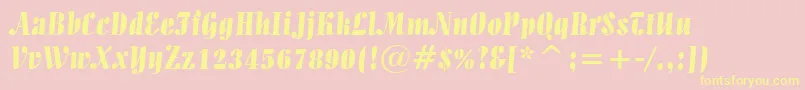 AllegroBt Font – Yellow Fonts on Pink Background