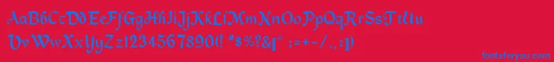 BaileyLight Font – Blue Fonts on Red Background