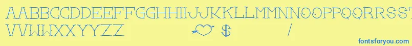 LoveYouMom Font – Blue Fonts on Yellow Background