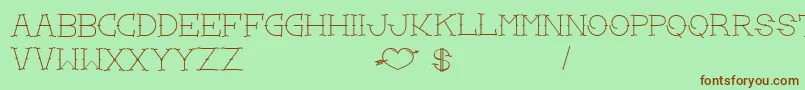 LoveYouMom Font – Brown Fonts on Green Background