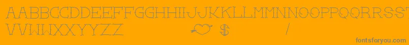 LoveYouMom Font – Gray Fonts on Orange Background