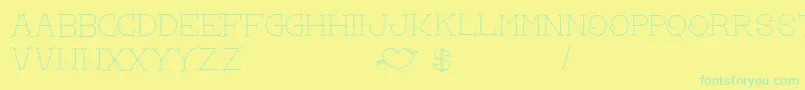 LoveYouMom Font – Green Fonts on Yellow Background