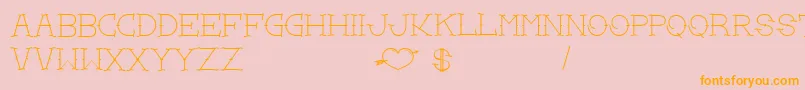 LoveYouMom Font – Orange Fonts on Pink Background