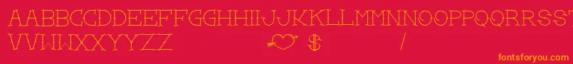 フォントLoveYouMom – 赤い背景にオレンジの文字