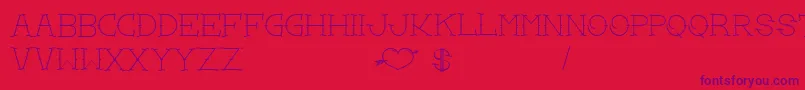Fonte LoveYouMom – fontes roxas em um fundo vermelho