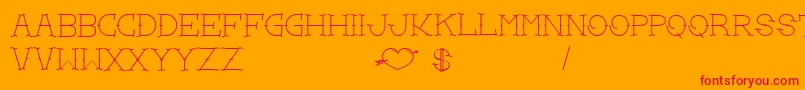LoveYouMom Font – Red Fonts on Orange Background