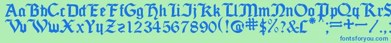 SeagramTfb Font – Blue Fonts on Green Background