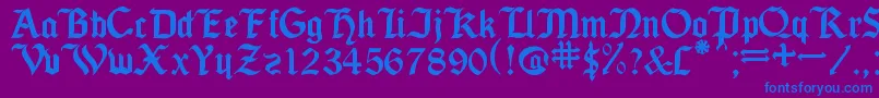 フォントSeagramTfb – 紫色の背景に青い文字