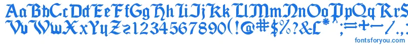 SeagramTfb-fontti – siniset fontit valkoisella taustalla