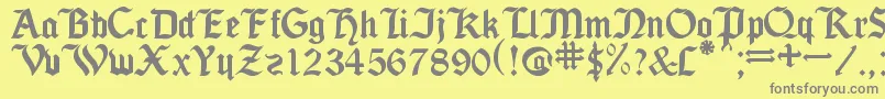 SeagramTfb-fontti – harmaat kirjasimet keltaisella taustalla