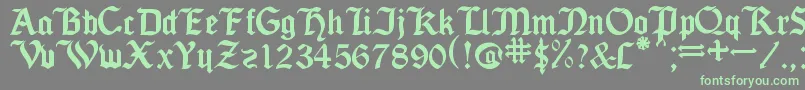 SeagramTfb-Schriftart – Grüne Schriften auf grauem Hintergrund