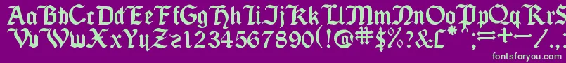 Шрифт SeagramTfb – зелёные шрифты на фиолетовом фоне
