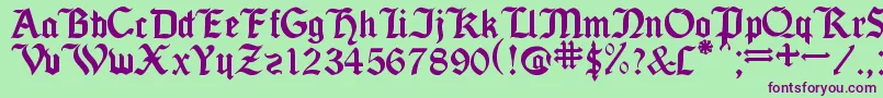SeagramTfb-fontti – violetit fontit vihreällä taustalla