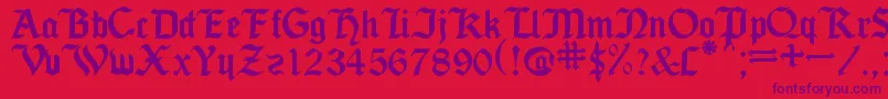 Czcionka SeagramTfb – fioletowe czcionki na czerwonym tle