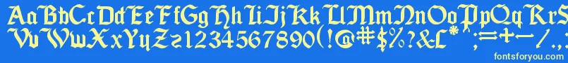 SeagramTfb-fontti – keltaiset fontit sinisellä taustalla