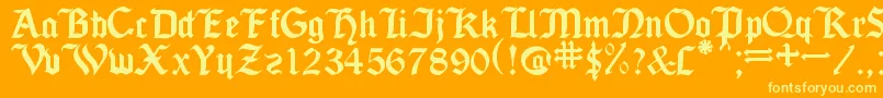 Шрифт SeagramTfb – жёлтые шрифты на оранжевом фоне