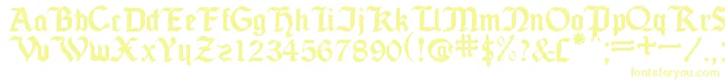 SeagramTfb-Schriftart – Gelbe Schriften auf weißem Hintergrund