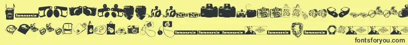 Fonte LomonesiaDingbats – fontes pretas em um fundo amarelo