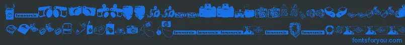 LomonesiaDingbats Font – Blue Fonts on Black Background