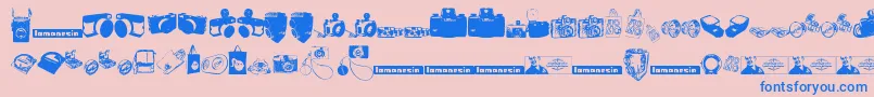 LomonesiaDingbats Font – Blue Fonts on Pink Background