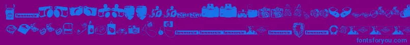 LomonesiaDingbats Font – Blue Fonts on Purple Background