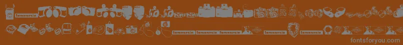 LomonesiaDingbats Font – Gray Fonts on Brown Background