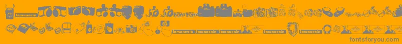 LomonesiaDingbats Font – Gray Fonts on Orange Background