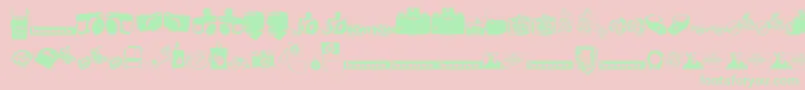 LomonesiaDingbats Font – Green Fonts on Pink Background