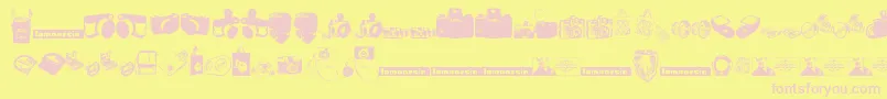 Czcionka LomonesiaDingbats – różowe czcionki na żółtym tle