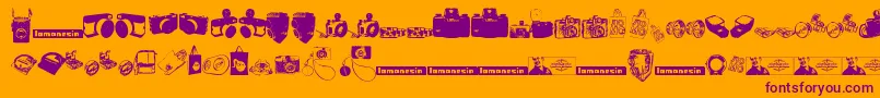 LomonesiaDingbats Font – Purple Fonts on Orange Background