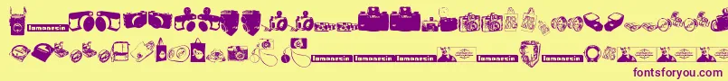 LomonesiaDingbats Font – Purple Fonts on Yellow Background