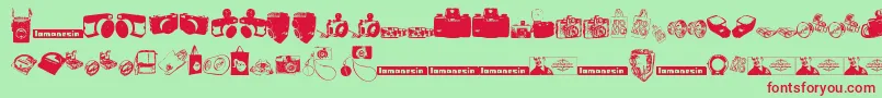 LomonesiaDingbats Font – Red Fonts on Green Background