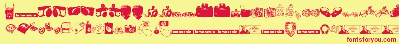 More about LomonesiaDingbats Font LomonesiaDingbats Font – Red Fonts on Yellow Background