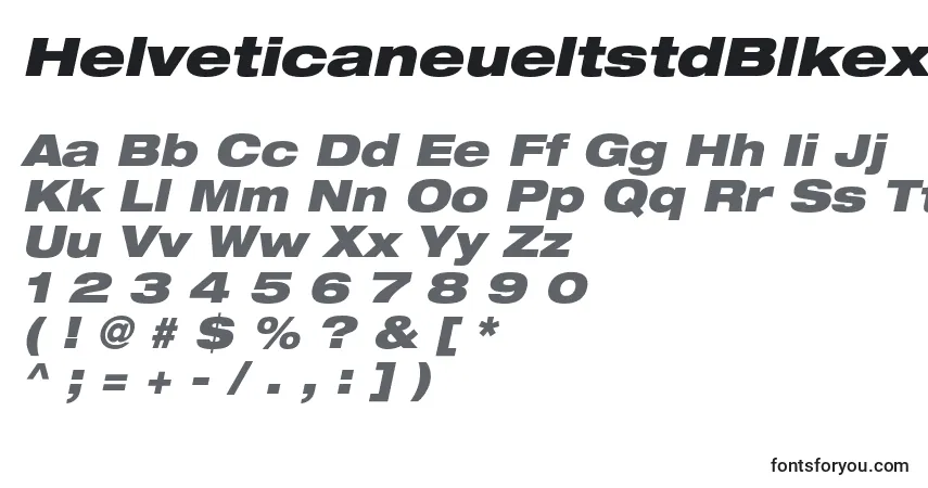 Czcionka HelveticaneueltstdBlkexo – alfabet, cyfry, specjalne znaki