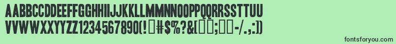 HeadlineOneHplhs Font – Black Fonts on Green Background