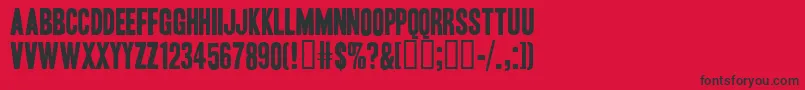 HeadlineOneHplhs Font – Black Fonts on Red Background