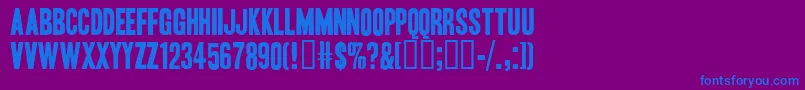 HeadlineOneHplhs Font – Blue Fonts on Purple Background