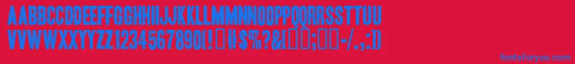 HeadlineOneHplhs Font – Blue Fonts on Red Background