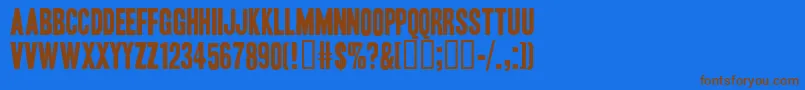 HeadlineOneHplhs Font – Brown Fonts on Blue Background
