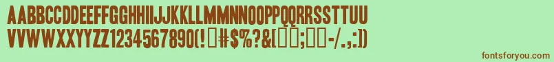 HeadlineOneHplhs Font – Brown Fonts on Green Background