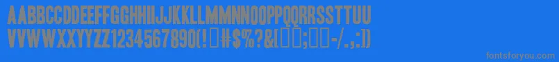 HeadlineOneHplhs Font – Gray Fonts on Blue Background