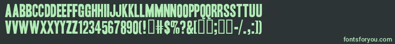 HeadlineOneHplhs Font – Green Fonts on Black Background